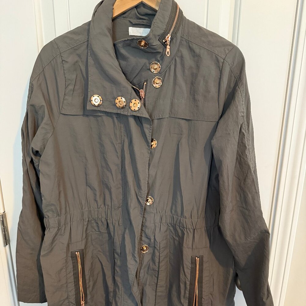 Adyson Parker windbreaker trench coat in dark army green